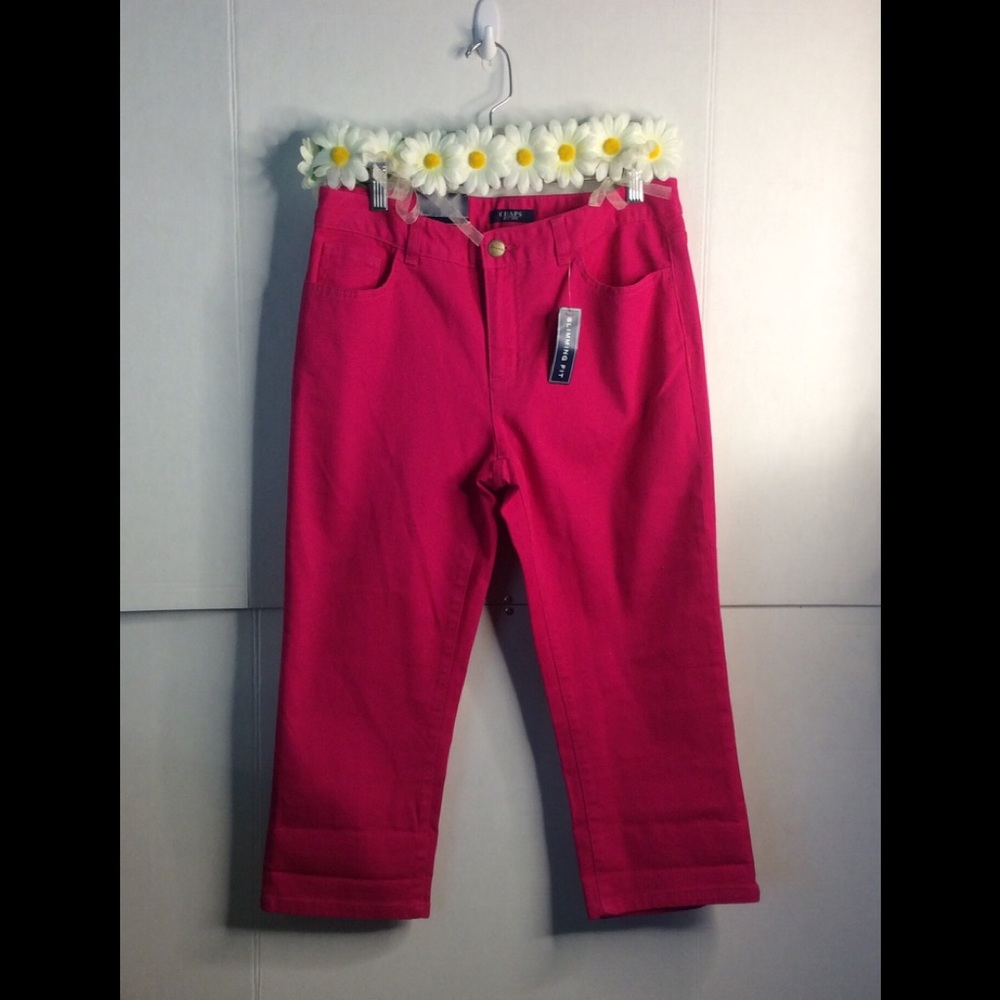 CHAPS Pink Capris Size 8 NWT